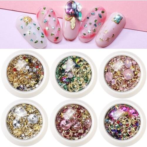 3D Nail Rhinestones For Nails Mixed Crystal Stones DIY Gems Nail Art Decoration Jewelry UV Gel Glitter Nail Art Decorations