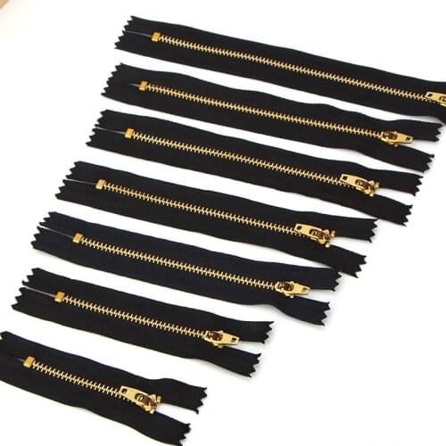 4# Copper Zipper 7cm/9cm/12/13/14/15/18 cm Black Auto Lock Zipper Diy For Bags Shoes Garment Belt Sewing Accessories