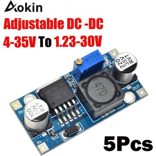 5 Pcs DC-DC LM2596 LM2596S 4-35 V adjustable step-down power supply module DC 3A max Output 1.23 V-30 V