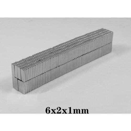 50~2000PCS 6x2x1 Block Magnet sheet N35 6mm x 2mm Neodymium Magnet 6*2*1Permanent NdFeB magnet Strong Powerful Magnetic 6*2*1mm
