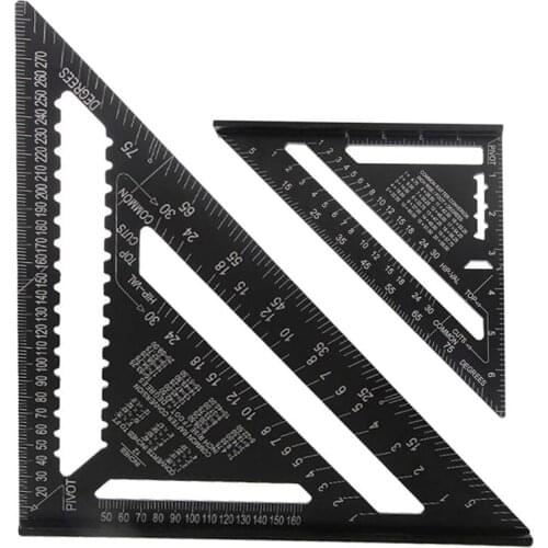 7 Inch & 12 Inch Aluminum Alloy Triple-Cornered Ruler Square Protractor,Layout Measuring Tool For Engineer