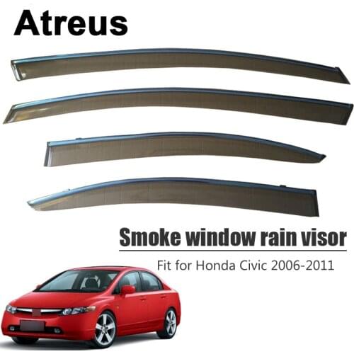 Atreus 4pcs For Honda Civic 2006 2007 2008 2009 2010 2011 Car Accessories Door Smoke Window Sun Rain Visor Wind Deflectors Guard