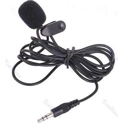 Black Mini 3.5mm Tie Lapel Microphone Lavalier Clip Lapel Microphone for Smartphone Hands Free Mic 2017 New Hot Sale