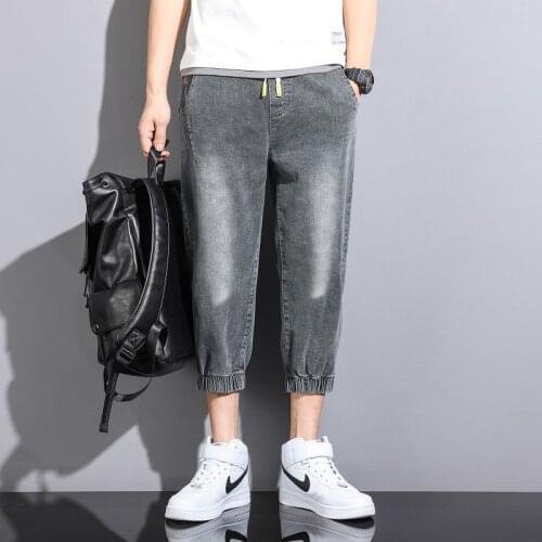 Jeans Mens Fashion 2021 Pants Brand Short Summer Thin Chinese Korean Trend Movement Breathable Black Blue The Streets