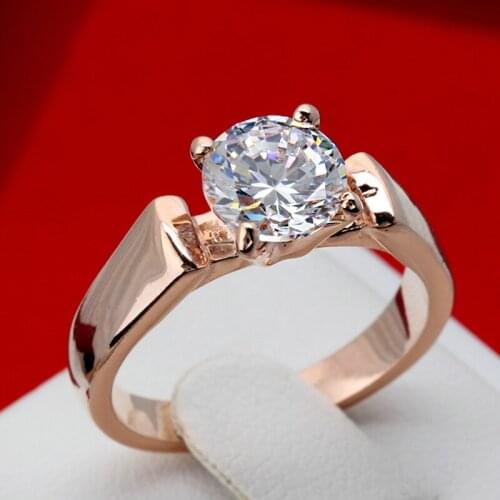 Elegant Classical Rose Gold Color Claws Design Rings For Women Luxury Crystal Zircon Jewelry Gift Wedding Beautiful Female Rings