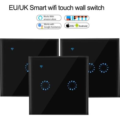Ewelink APP Smart WiFi Touch Wall Light Switch EU UK1/2/3 Gang Wireless remote control timer Switch Work with Alexa Google Home