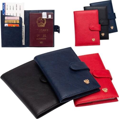 PU Leather Passport Holder Auto Driver License Bag Buckle Passport Wallet Cover For Car Driving Documents Card Credit Holder