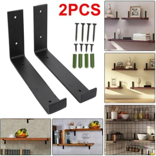 2PCS Rustic Industrial L Bracket Heavy Support Wall Mounted Bench Table Shelf Furniture Hardware Bracket for Home Office Kitchen