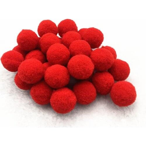 Red Pompom 8/10/15/20/25/30mm Mini Fluffy Soft Pom Poms Pompoms Ball Handmade Kids Toys Wedding Decor DIY Sewing Craft Supplies