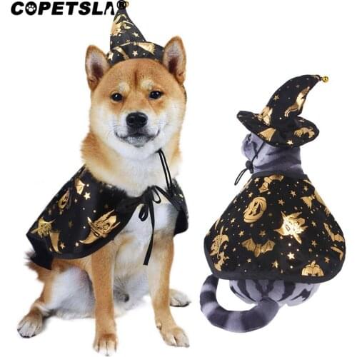Funny Dog Clothes Pet clothing Cosplay Role Playing Cloak Scrcerer Suit Halloween Clothes Dressing Up Dog Party Costume Suit