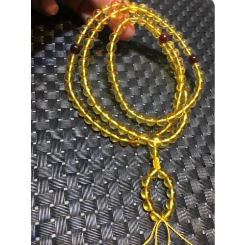 Natural Baltic golden amber bracelet high quality amber 108 rosary beads amber for prayer beads amber bracelet 6.6mm