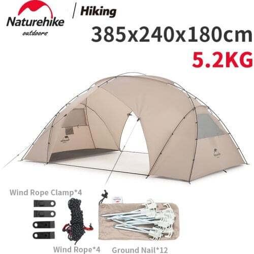 Naturehike 2-3 Person Beach Canopy Outdoor Camping Portable Park 210T Windproof Sun Shelter Sunscreen Tent Double x Structure