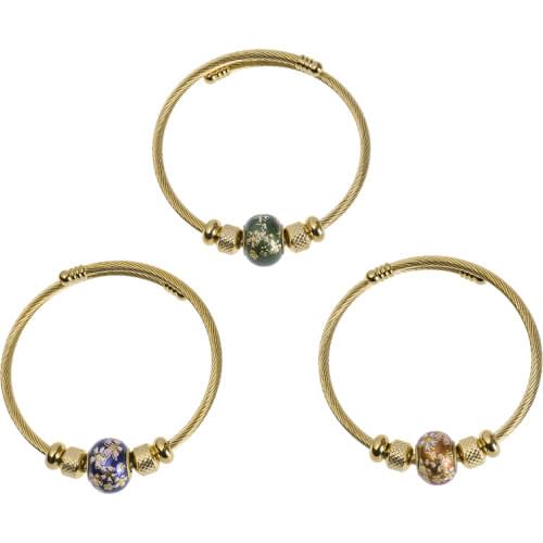 European and American stainless steel bracelet glass retro Bracelet womens metal titanium steel bracelet gold open Bracelet