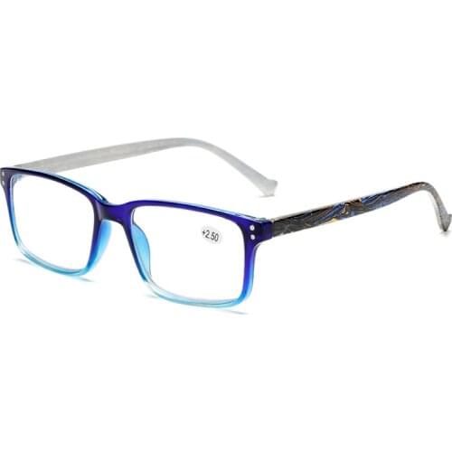 New Reading Glasses Men Women Rectangle Frame Clear Lens Blue Eyeglasses Presbyopic Ultralight Diopter Male Sight Eyewear