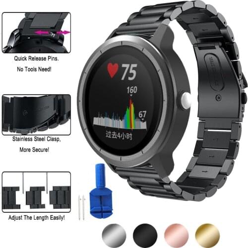 Watch Strap For Garmin Venu Vivoactive 3 Stainless Steel Wristband Metal Watchband Vivoactive4 4S Forerunner 245 Bracelet Correa