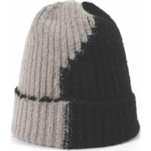 Women Men Hat Beanie Winter Unisex Cotton Wool Solid Warm Soft Knitted Hats Men Winter Caps Outdoor Skullies Beanies For Girls