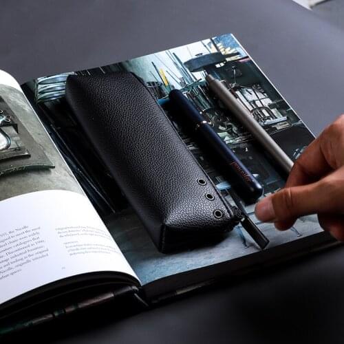 Punk Pen Bag Simple Black Large Capacity Storage Stationery Storage Pencil Box Pencil Bag Pencil Pouch Pencil Purse School Purse