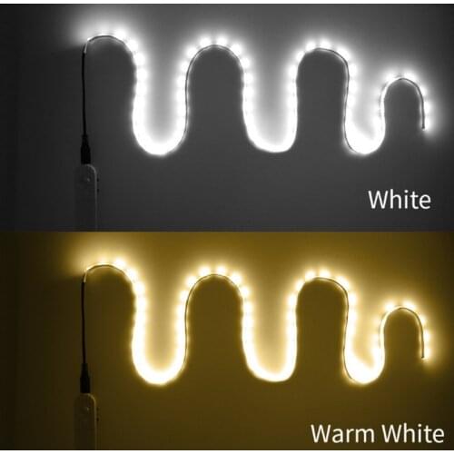 LED Strip Light Indoor PIR Motion Sensor Detector Flexible Tape 5V LED Waterproof Lamp 1/2/3M 2835SMD 4AAA Battery Power Stripe