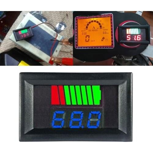 LED Voltmeter DC 36V 48V 60V 72VAcid lead/Lithium polymer/Lithium iron phosphate/NiMH Battery Capacity Indicator Digital