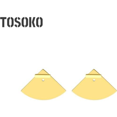TOSOKO Stainless Steel Jewelry Two Kinds Of Triangle Horizontal Bar Split Earrings Womens Fashion Fan Earrings BSF423