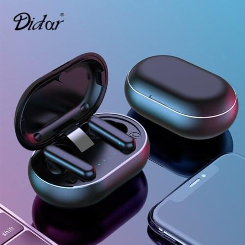 TWS Bluetooth Earphones True Wireless Headphones HiFi Bass Stereo IPX7 Waterproof Sport Earbuds Microphone Gaming Headset 19-L