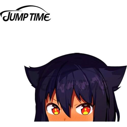 Jump Time 13 x 9cm For Jahy-sama Peeker Car Stickers Vinyl Material Anime Decal Graphics Waterproof Windshield Trunk Decoration