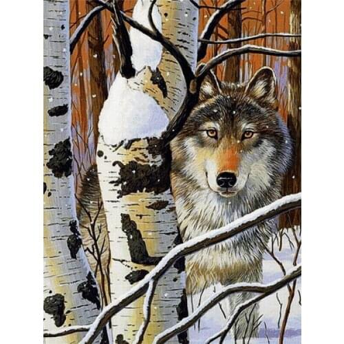 Animal Wolf Pre-Printed 11CT Cross-Stitch Kit DIY Embroidery DMC Threads Handiwork Handmade Hobby Craft Jewelry Mulina
