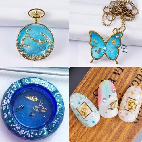 Golden Shell Moon Star DIY Filling Materials Filler Epoxy Resin Jewelry Making E56C