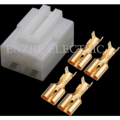 100SET DJ70410-6.3-21 car female cable jacket auto socket 4 pin Connector automotive plug Includes terminal