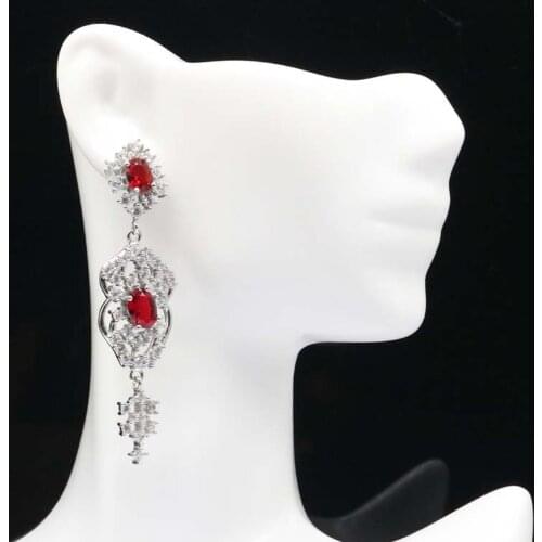 36x11mm Lovely Cute Water Drop Created Violet Tanzanite Blue Topaz For Sister Daily Wear Silver Earrings Drop Shipping