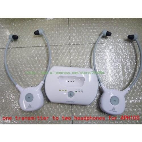 Artiste APH100 1 Transmitter 2 earphones APH102 For Elderly TV Hearing Aid Earphone Wireless 2.4G TV Commercial Aid Headset