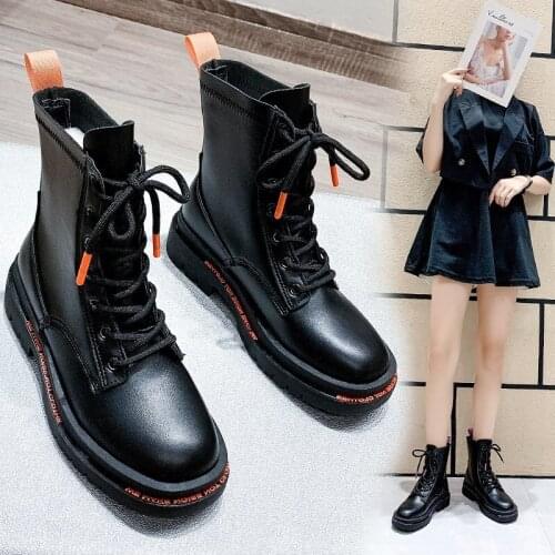 2020 New Spring and Autumn vintage Joker boots thick soled square toe knight boots fashion Martin Boots girl X533