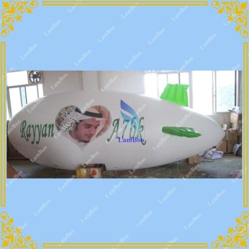 FAST Free Shipping New Design 6m/20ft Long White Inflatable blimp with green fins/ Inflatable Advertising Airship/Zeppelin