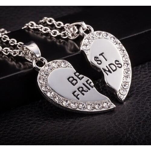 Luxury Retro Friend Unisex Mens Womens Heart Pendant Necklace Jewelry Chain 2021 Valentines Day Gift Charm Necklace Pendant