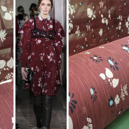 145 cm wide digital printing fabric meter summer shirt dress chiffon fabric plant printing fabric wholesale cloth