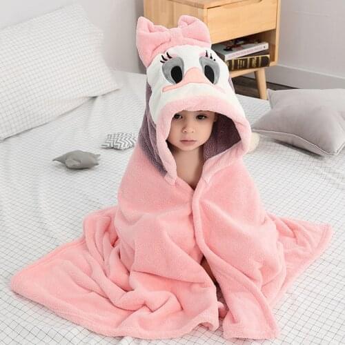 Children Hooded Bath Kids Bath Robe Boys Girls Cartoon Animal Flannel Pajamas Kids Long Sleeve Towel Robe