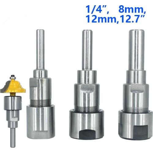1PC 1/4" OR 8mm OR 12mm OR 1/2" Shank Milling Cutter for Wood Router Bit Extension Rod Collet Engraving Machine Extension