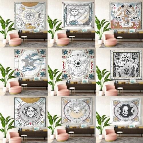 Tarot Tapestries Sun Star Moon Hanging Tapestry Hippie Wall Hanging Blanket Wall Carpet Yoga Mat Home Decor