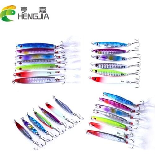 HENGJIA 7pcs 14g 21g 30g 40g hard metal lead fishing lures jig wobblers baits sea sinking lures pesca fishing tackles