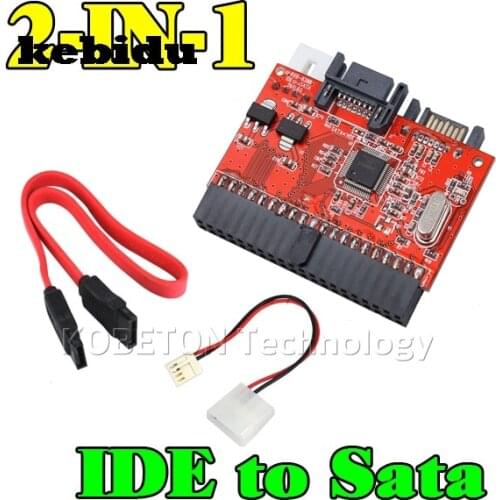 Kebidu 2 in1 Mutual 40pin IDE to SATA / SATA to IDE 2.5" Cable Converter Adapter for DVD CD HDD Bidirectional Transfer Computer