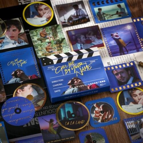 40 pcs/box Classic Movie Series Bronzing Stickers Scrapbook Material Stickers Aesthetic Movie Please Call Me By Your Name