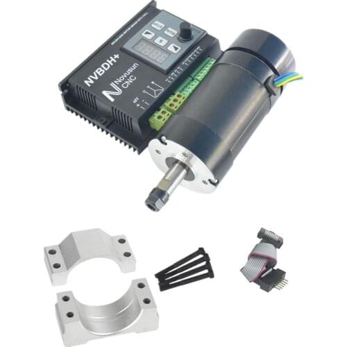 Motor controller kit 1 pcs Brushless motor driver 400W 1 pcs Brushless spindle motor 48VDC ER8 2 pcs Aluminum motor block