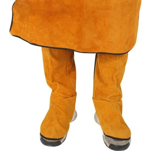 Leather Flame Retardant Leather Welding Spats Safety Boot Flame Heat Abrasion Flame Resistant Foot Safety Protection Welder Tool