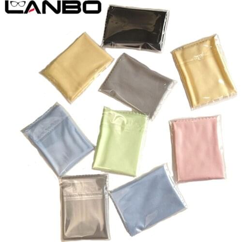 LANBO Independent packaging 15x15CM Lens Clothes Clean Cloth Microfiber Sunglasses Eyeglasses Camera Glasses Duster Wipes