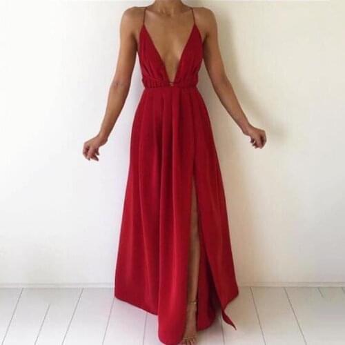 Summer High Split Maxi Dress Women Evening Party Club Elegant Long Dress 2019 Sexy Spaghetti Strap Ladies Vestidos