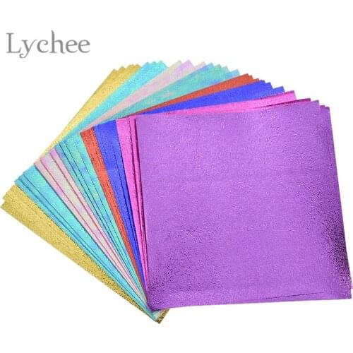 Lychee Life 40pcs Laser Shinning Origami Paper DIY Kids Folded Paper Craft Scrapbooking Decoration Card Making Art Paper