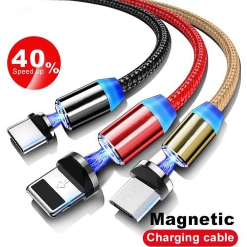 Magnetic Cable Micro USB Type C Cable For iPhone 11 Pro Max Samsung Fast Charging Magnetic Charger USB Cables Mobile Phone Cord