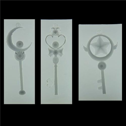 Cartoon Magic Wand Epoxy Silicone Mould Moon Sailor Moon Cardcaptor Sakura Crown DIY Pendant Jewelry Mold Tools