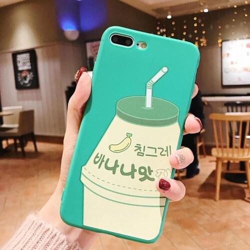 Cartoon Shockproof Strawberry Milk Bottle Silicone Phone Case for iPhone 7 8 6S Plus XR XS Max Силиконовый чехол для телефона
