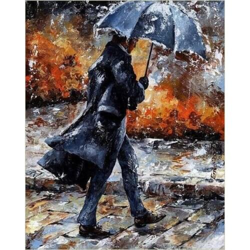 Diy 3D Diamond Painting Diamond Embroidery 5D Needlework Cross Stitch Scenic Crystal Diamond Mosaic Kit Take A Walk In The Rain
